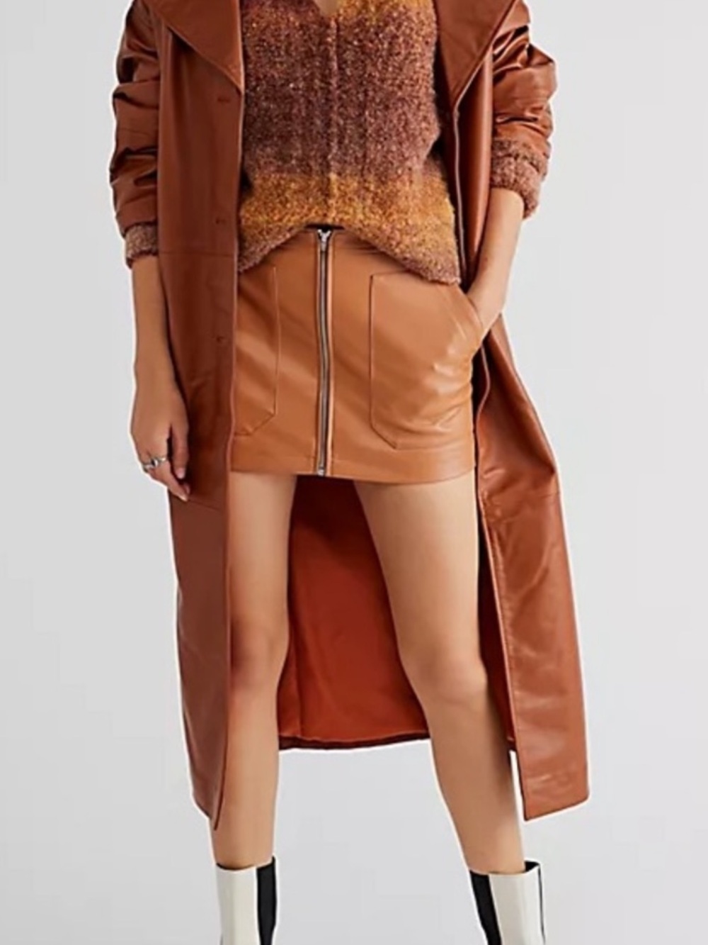 Free People Maya Mod Vegan Leather Mini Skirt